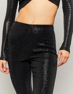 Leggings a zampa neri con paillettes^Tally Weijl Store