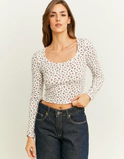Maglietta Basica Maniche Lunghe a Fiori^Tally Weijl Flash Sale
