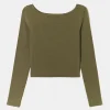 Maglietta color cachi a maniche lunghe^Tally Weijl Shop