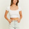 Maglietta Corta a Scollo Squadrato^Tally Weijl Shop