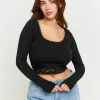 Maglietta Nera con Dettaglio in Pizzo^Tally Weijl Outlet