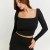 Maglietta Nera con Scollatura Squadrata^Tally Weijl Best Sale