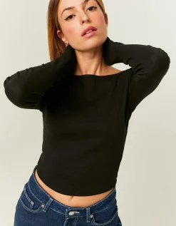 Maglietta Nera con Scollo a Barca^Tally Weijl Store