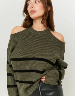 Maglione a Righe con Spalle Scoperte^Tally Weijl Online