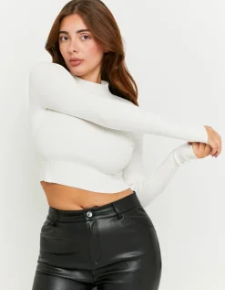 Maglione Aderente Bianco con Collo Alto^Tally Weijl Discount