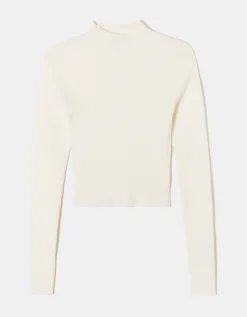 Maglione Aderente Bianco con Collo Alto^Tally Weijl Discount
