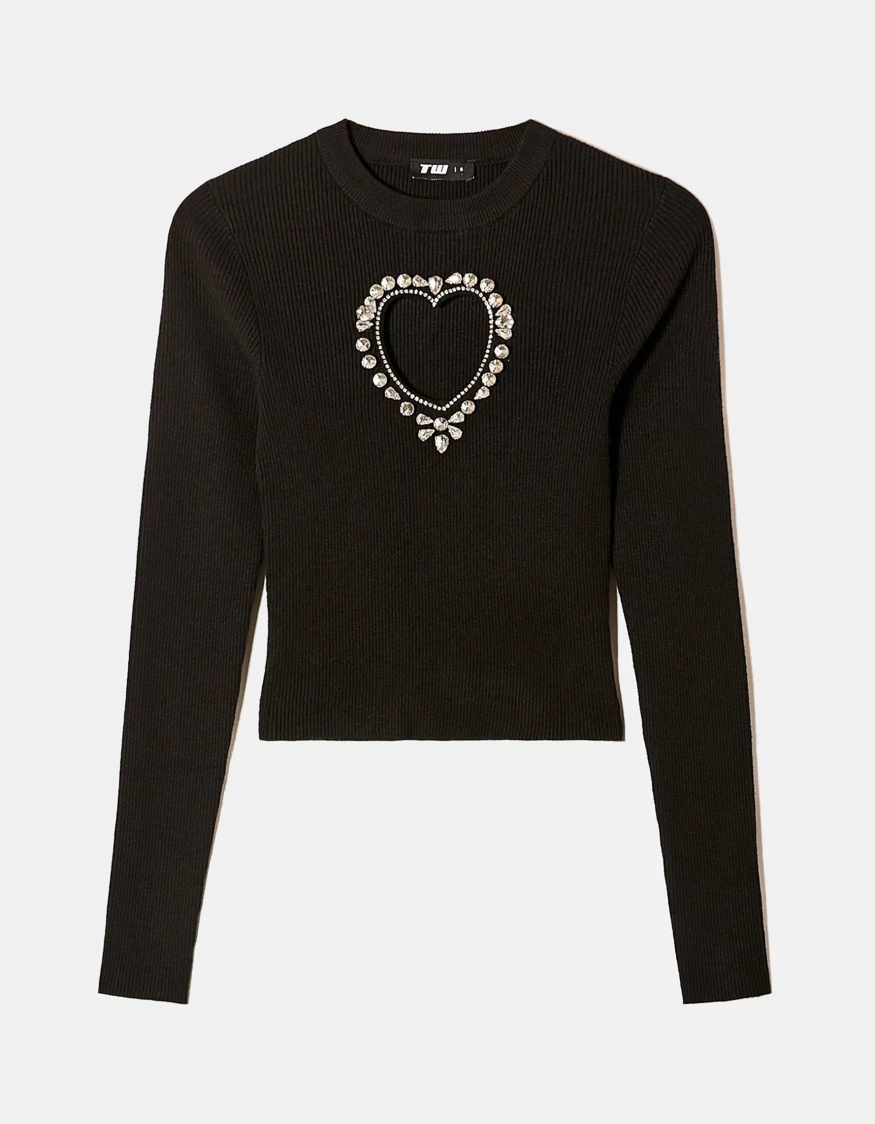Maglione Aderente con Cut out a Cuore e Strass^Tally Weijl Shop