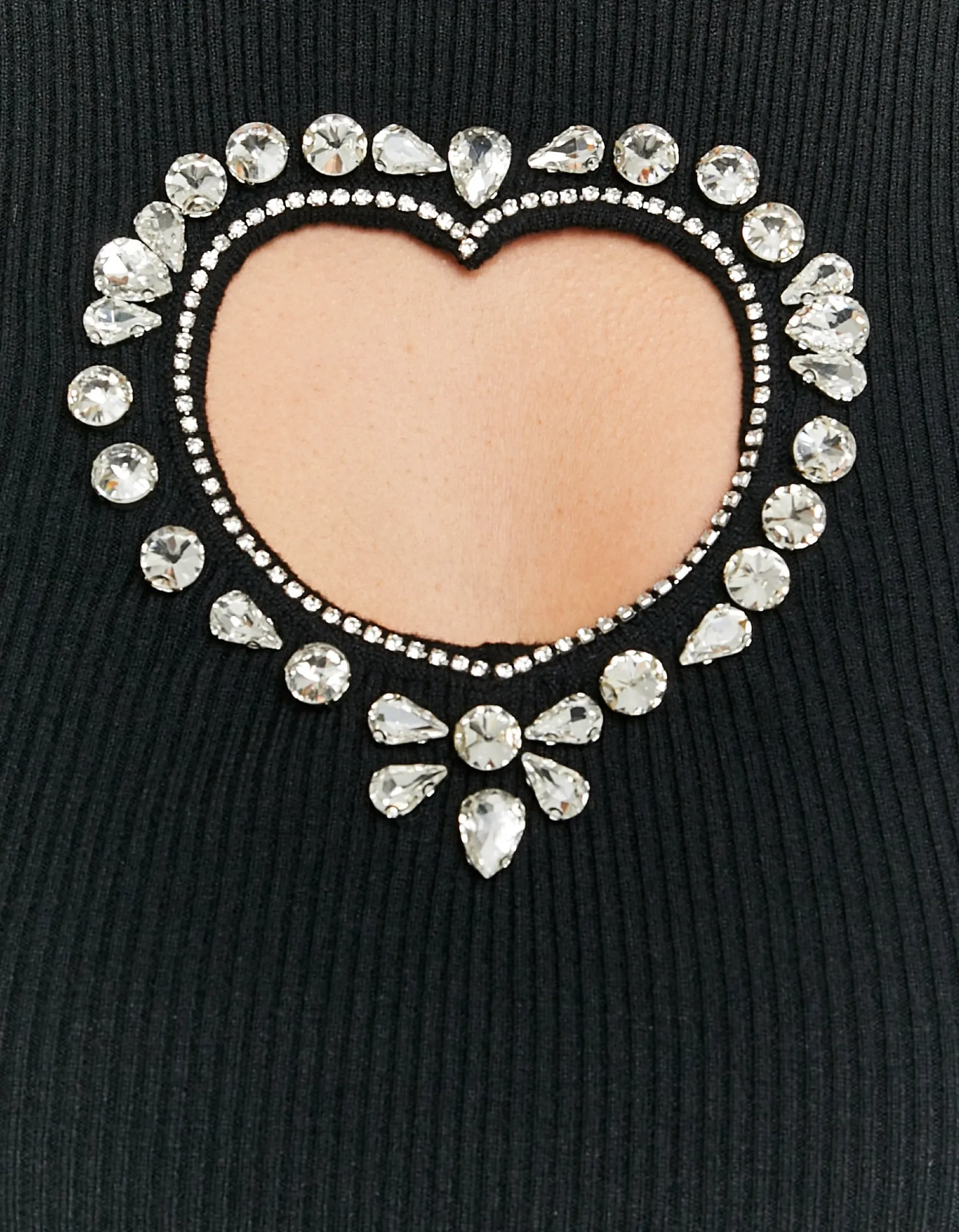 Maglione Aderente con Cut out a Cuore e Strass^Tally Weijl Shop