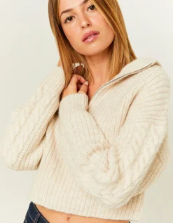 Maglione Bianco a Collo Alto con Zip^Tally Weijl Outlet