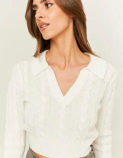 Maglione Bianco con Colletto Polo^Tally Weijl Fashion