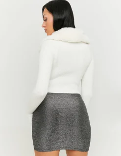 Maglione Bianco con Collo in Finta Pelliccia^Tally Weijl Shop