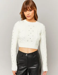 Maglione bianco con strass^Tally Weijl Flash Sale