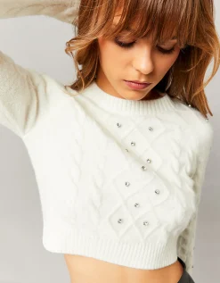 Maglione bianco con strass^Tally Weijl Flash Sale