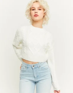 Maglione bianco in maglia a cavi^Tally Weijl Cheap