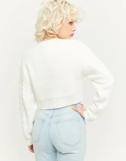Maglione bianco in maglia a cavi^Tally Weijl Cheap