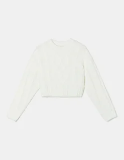 Maglione bianco in maglia a cavi^Tally Weijl Cheap