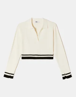 Maglione con Scollatura Polo a Righe^Tally Weijl Sale