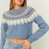 Maglione Corto Blu Fantasia^Tally Weijl Store