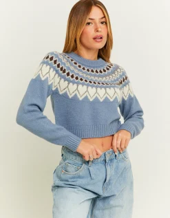 Maglione Corto Blu Fantasia^Tally Weijl Store