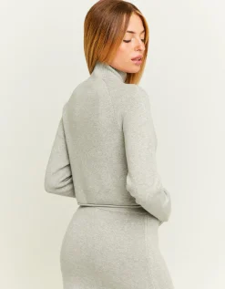 Maglione Corto Grigio con Zip^Tally Weijl Cheap