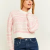 Maglione Corto Rosa con Motivo Geometrico^Tally Weijl Best Sale
