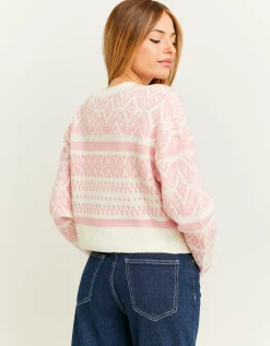 Maglione Corto Rosa con Motivo Geometrico^Tally Weijl Best Sale
