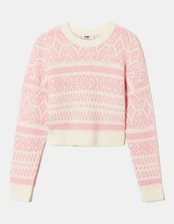 Maglione Corto Rosa con Motivo Geometrico^Tally Weijl Best Sale
