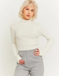 Maglione Dolcevita a Treccia Bianco^Tally Weijl Best Sale