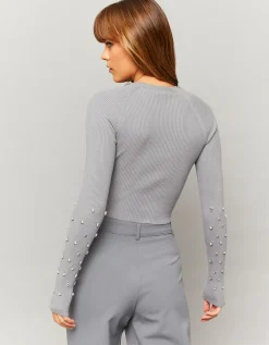Maglione grigio con strass^Tally Weijl Clearance