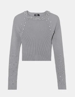 Maglione grigio con strass^Tally Weijl Clearance