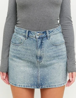Minigonna di Jeans con Strass^Tally Weijl Sale