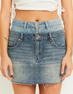 Minigonna di Jeans Effetto Doppia Vita^Tally Weijl Discount