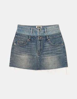 Minigonna di Jeans Effetto Doppia Vita^Tally Weijl Discount