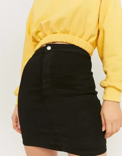 Minigonna di Jeans Elasticizzata a Vita Alta^Tally Weijl Cheap