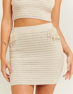 Minigonna in Crochet con Frange e Perline^Tally Weijl Sale