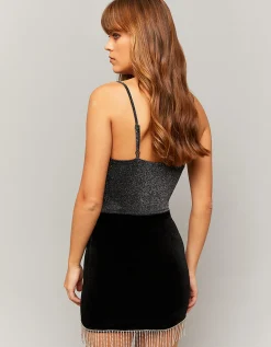 Minigonna nera con cascata di strass^Tally Weijl Best Sale
