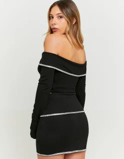 Minigonna Nera con Dettagli in Strass^Tally Weijl Shop