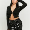 Minigonna Nera con Maxi - Paillettes^Tally Weijl Store