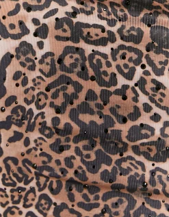 Minigonna Nera Stampa Leo con Strass Neri^Tally Weijl New