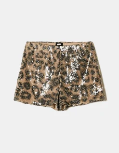 Pantaloncini a Vita Alta Stampa Leo con Paillettes^Tally Weijl Shop