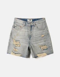 Pantaloncini Bermuda a Vita Alta con Strappi^Tally Weijl Clearance