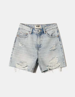 Pantaloncini Bermuda a Vita Alta con Strappi^Tally Weijl Discount