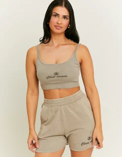Pantaloncini Grigi in Felpa con Stampa^Tally Weijl Best