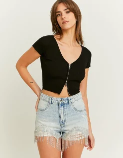 Pantaloncini Mom a Vita Alta con Strass^Tally Weijl Best