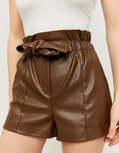 Pantaloncini Paperbag a Vita Alta in Pelle Sintetitica^Tally Weijl Shop