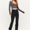 Pantaloni A Zampa In Velluto A Coste Neri^Tally Weijl Hot