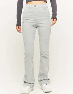 Pantaloni A Zampa In Velluto A Coste Grigi^Tally Weijl Cheap