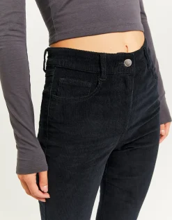 Pantaloni A Zampa In Velluto A Coste Neri^Tally Weijl Hot