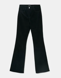 Pantaloni A Zampa In Velluto A Coste Neri^Tally Weijl Hot