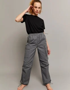 Pantaloni Cargo Parachute Grigi a Vita Alta^Tally Weijl Store